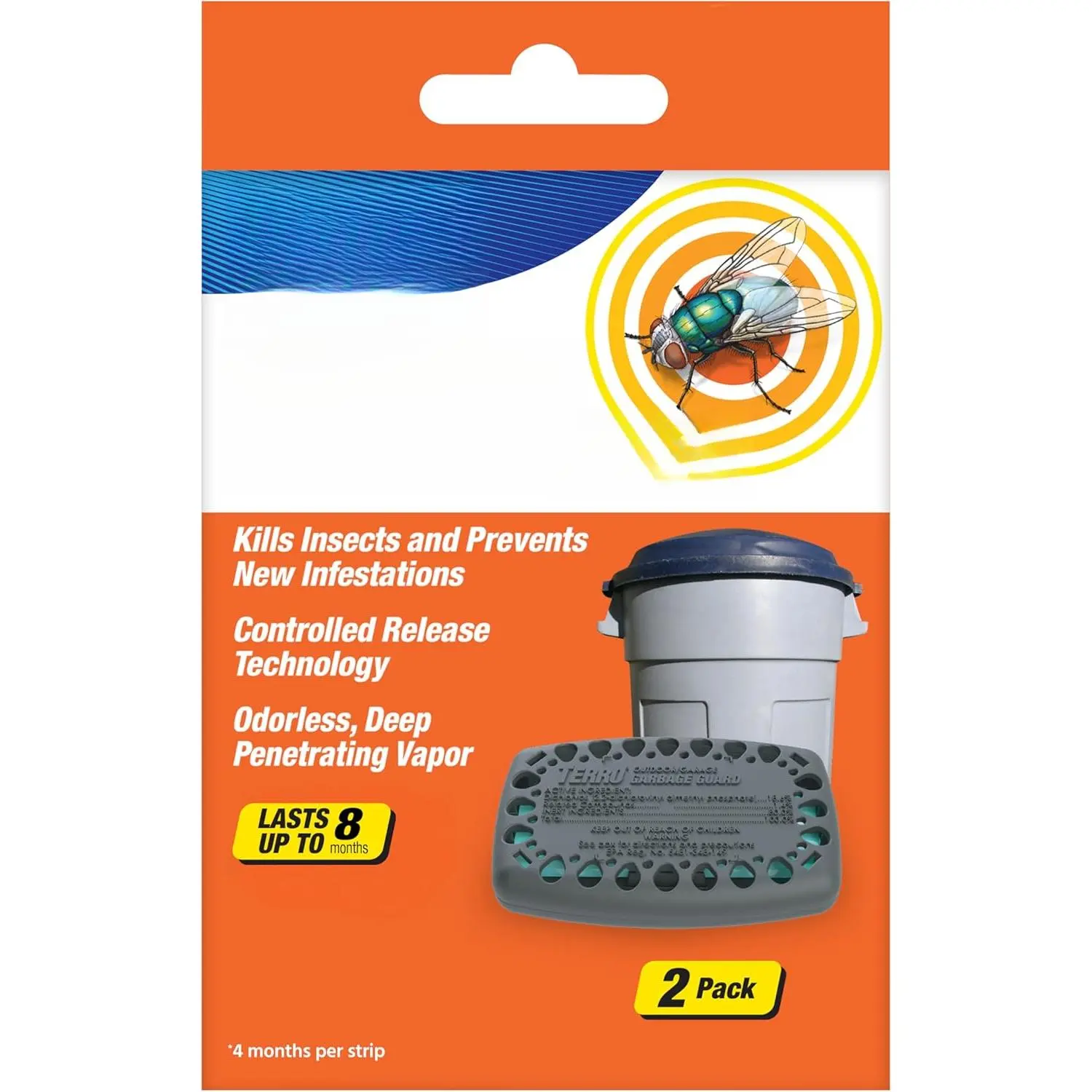 Terro T801SR Garbage Guard Trash Can Insect Killer - Kills Flies, Roach, Maggots, Beetles, and Insects in Outdoor Garbage Can (Pack of 2)
