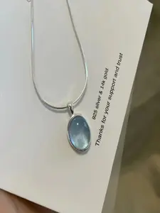 Everyday Aura: Dainty Light Blue Gemstone Silver Necklace | Clean Girl Aesthetic