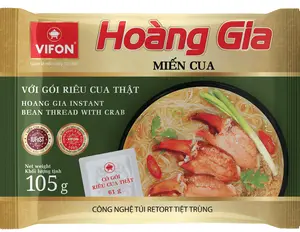 HOANG GIA Bean Thread Glass Noodle with Real Crab (Mien Cua) 18 Packs 3.7 oz each