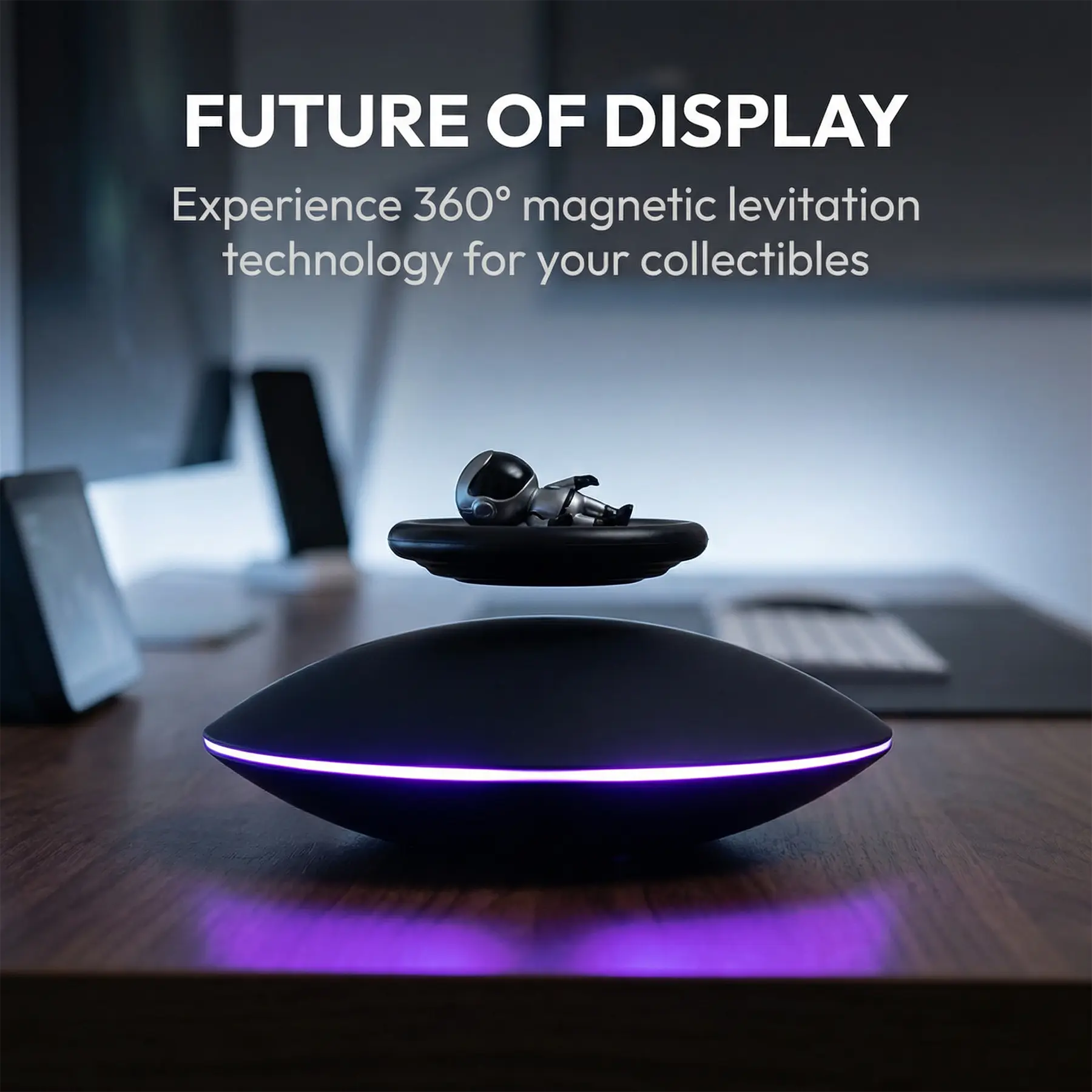 Durable Magnetic Levitating Display Stand - ABS Rotatable Home Organizer Rack, Floating Rotating Base for Model Cars & Model Displays, Ideal Gift for Collectors