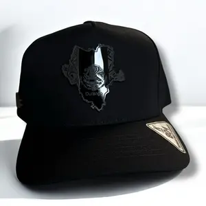 Durango SnapBack Cap Black Plate Logo with Adjustable Closure Black-Black Hat.