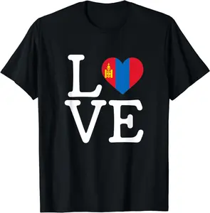 Mongolian Flag Prints Classic Soft Cotton Short-Sleeve Garment, Casual Sports Top for Mongolia Enthusiasts