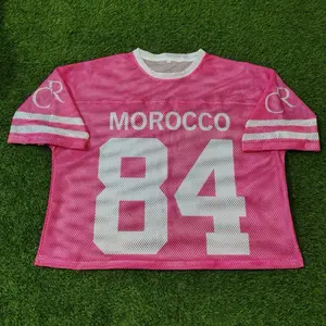 Customised Morocco jerseys Pink Football Jersey with Number 84 and Letter C R