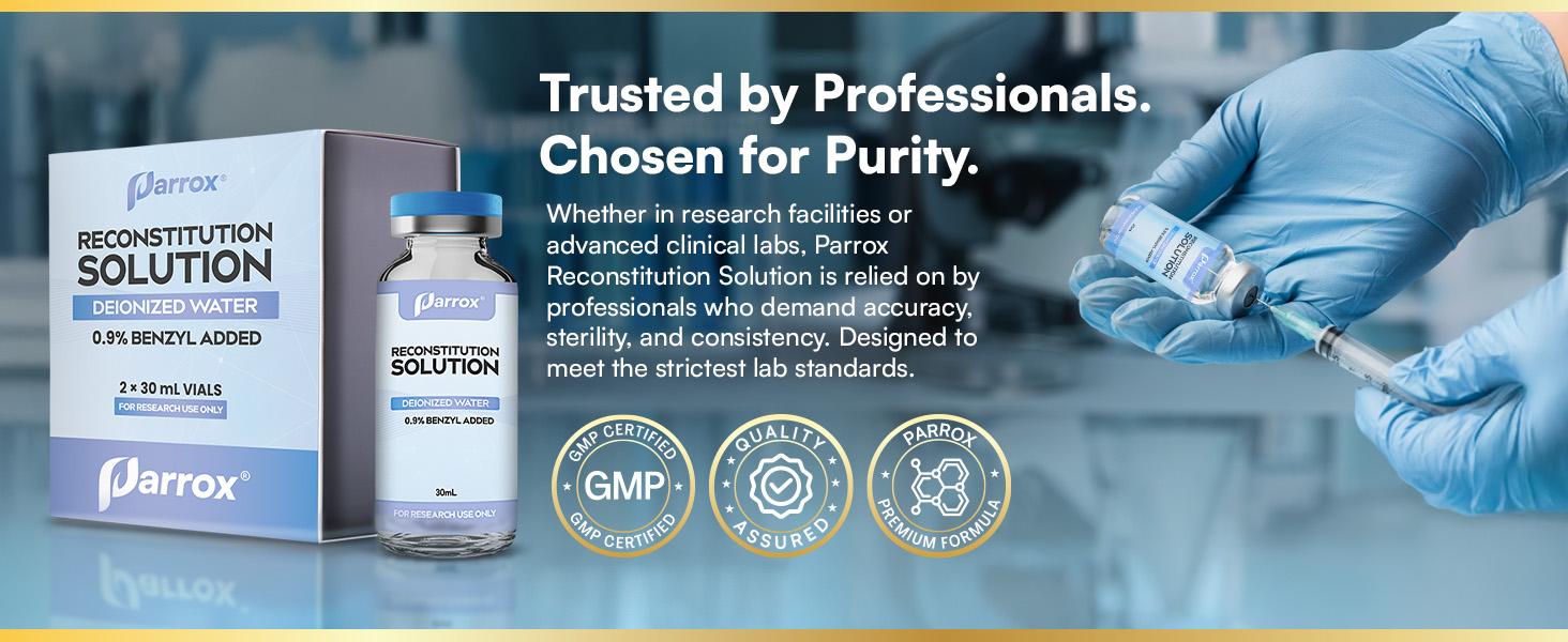 Parrox Reconstitution Solution (30mL) - Premium Glass Vials with Flip-Off Caps, Triple Sealed - [For research purposes only]