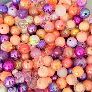 Acrylic Bead Color Mix 16mm Round Beads for Jewelry Making DIY Projects Pens Phone Chains Keychains Bag Charms