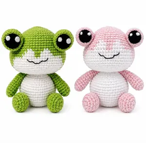 TIKA Beginner Crochet Kit 2-Pack Frogs with Step-by-Step Video Tutorials, DIY Amigurumi Animal Crochet Set for Adults