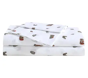 Eddie Bauer Buddy Camping White Queen Sheet Set