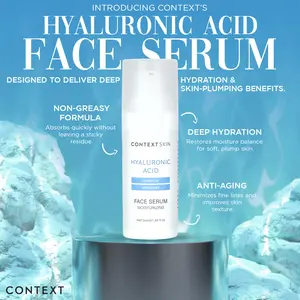 Context Skin 3 in 1 Hyaluronic Acid, B5 & Ceramide Face Serum - Non-Greasy Moisturizer for Daily Hydration & Brightening Benefits - Lightweight Formula for All Skin Types