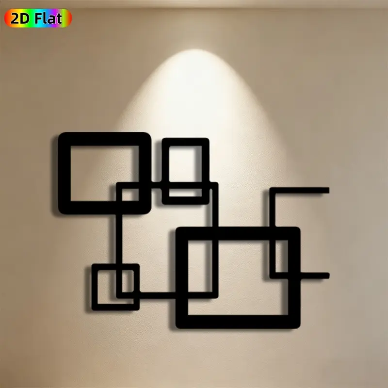 1pc Geometric Metal Wall Art, Modern Geometric Statue Mural, Ideal Gift for New Year, Christmas, Geometric Decor Enthusiasts, Powder-Coated Metal Wall Decor Wall Sculptures, Perfect for Living Room Wall & Garden Fence, Contemporary Home Decor