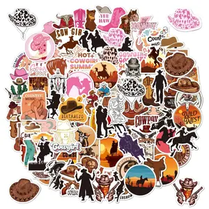 100 Pcs cowboy & cow girl travel Stickers, Waterproof Vinyl Stickers