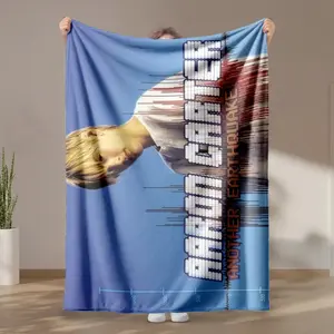 1 piece Aaron Carter "Another Earthquake" album cover themed flannel blanket - Modern design flannel blanket, suitable for sofas and beds, all-season use, super soft and warm, digital printing, 100% polyester material, machine washable, suitable