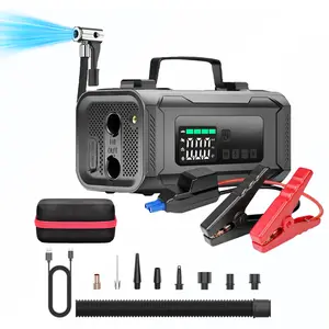 6-in-1 Jump Pack with 2500A Jump Starter 150 PSI Air Compressor LED Flashlight & EVA Bag for All Gas & 8.0L Diesel Vehicles Portable Battery Booster Pack