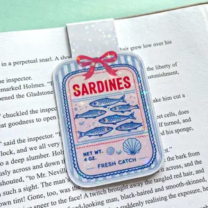Sardines Magnetic Bookmarks, Holographic Mediterranean Bookmark, Sardines In Can Coastal Aesthetic, Cute Summer Gift for Book Lover