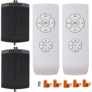 2 Pack Universal Ceiling Fan Remote Control Kits, Small Size Receiver Fan Speed, Light and Timing Remote for Harbor Breeze/Westinghouse/Honeywell
