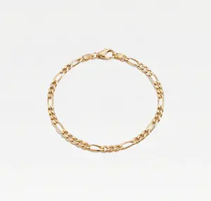 Figaro Anklet 18KT Gold Filled 9" + 1" Extender 5MM Thickness Elegant Jewelry Accessory