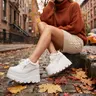 Platform Sneakers For Women Chunky Wedge Heel Round Toe Lace Up Goth Punk Fashion Shoes Casual Streetwear Walking Footwear Party Shopping Dressy Everyday Retro Y2K Style Fall Boots Fall Fashion