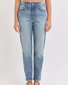 Justin High Rise Mom Jeans (Medium Denim)