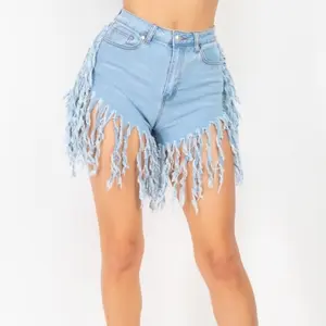 BOO Mid-Rise Distressed Denim Short Jeans womenswear