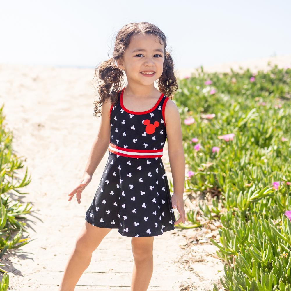 PatPat Disney Mickey and Friends Family Matching 3pcs Set Mickey Mouse Allover Print Sporty Dress Cotton Top Romper Casual Suits Unisex Classic Mickey Design 3D Effect