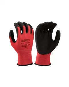 Kiwi Foam Latex Palm Coated Polyester Knit Red Grip Gloves [R52500]