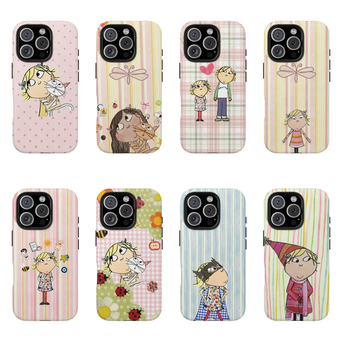 Charlie and Lola Phone Case – Cute Pink Collage Phone Cover for iPhone 16 15 14 13 12 11 Pro Max X XR XS & Galaxy S25 S24 S23 S22 S21 Ultra| Whimsical Girly Aesthetic, Kids Cartoon Characters, Accessories, Smartphone, Cellphone, Protection, Casing, Non-Wo