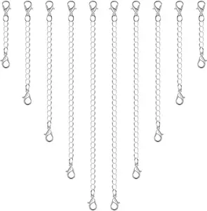 10 count Necklace and Bracelet Extenders , Chain Extenders for  Making (Assorted Sizes)