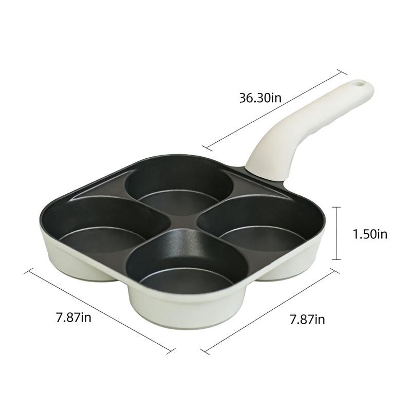 Four-Hole Non-stick frying pan with Anti-Scald Handle! A Breakfast Must-Have No sticking or burning for eggs & pancakes、 heat-resistant、super easy to clean、Works on both gas and induction stoves、Perfect creative gift for Valentine's Day