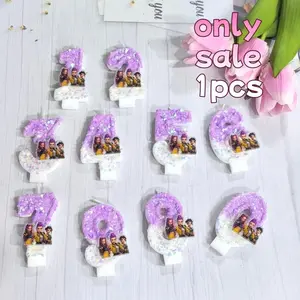Anime 0-9 Number Candle Cute 3D Page Cartoon Character Children Party Cake Plug-in Birthday Cake Decoration Gift