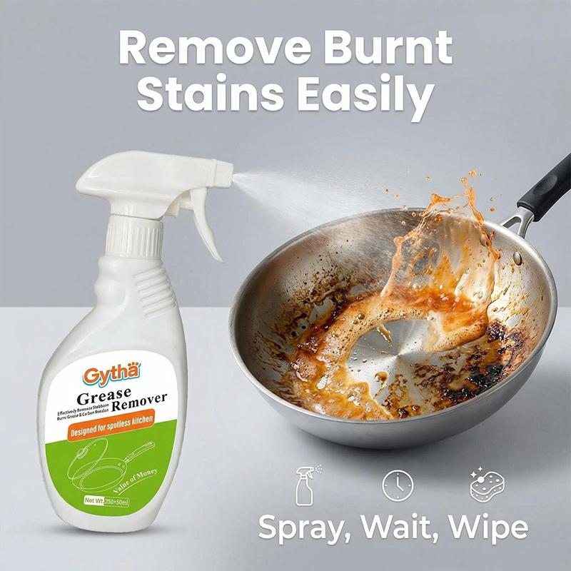 (Two-bottle pack) Kitchen cleaning spray effectively removes kitchen grease and grime. This multi-purpose degreaser is suitable for heavily soiled areas such as countertops, ovens, cookware, and range hoods.