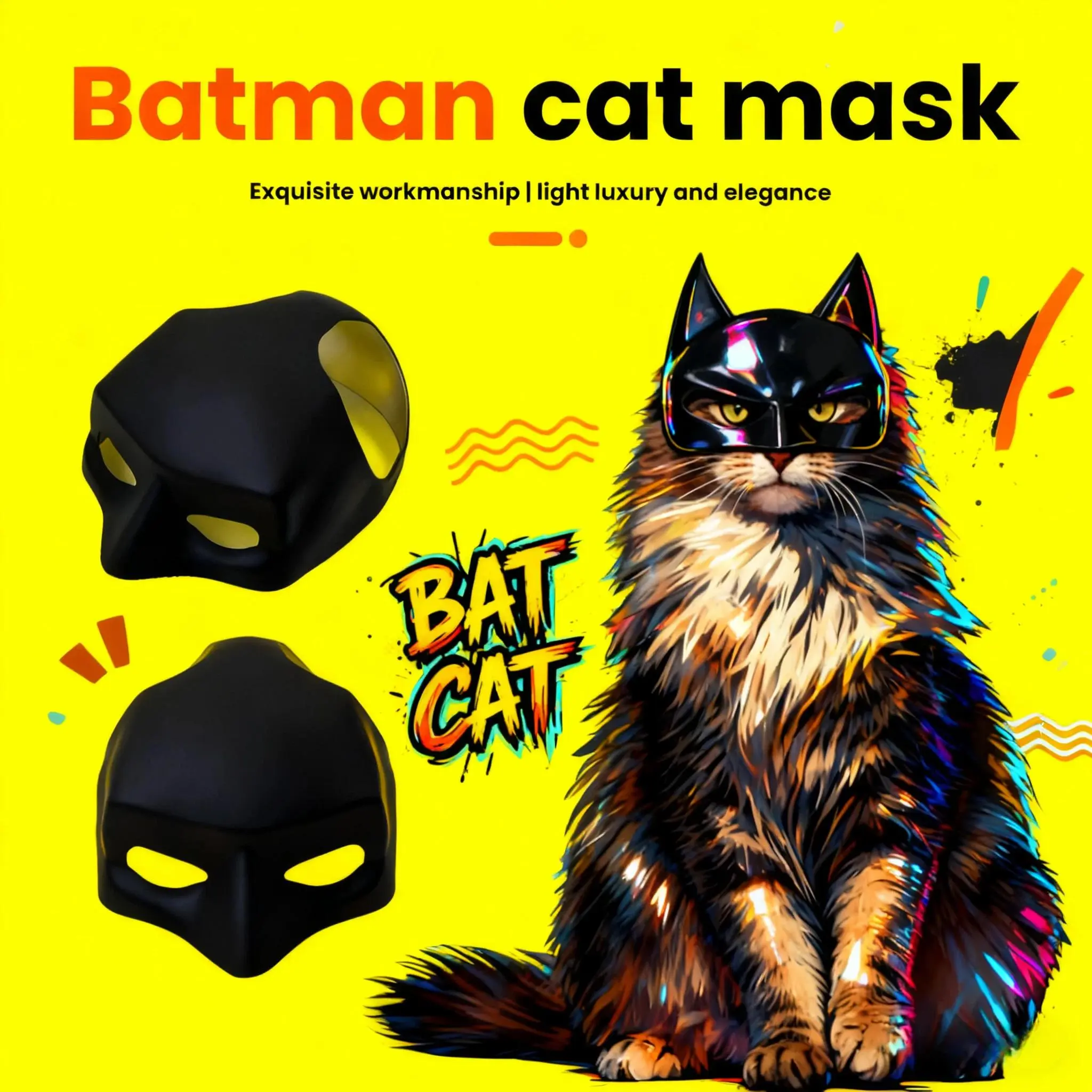 Funny Batman Mask For Cats Small Medium Kitten Superhero Cosplay Prop Halloween Party Pet Costume Accessory Viral Photo Booth Toy