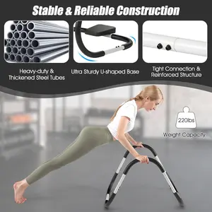 Ab Cruncher, Abdominal Trainer Sit up Assistant Roller with Padded Headrest, Fitness Exercise Training Machine for Core Muscle, Home Gym Portable Ab Mat Trainer (White)