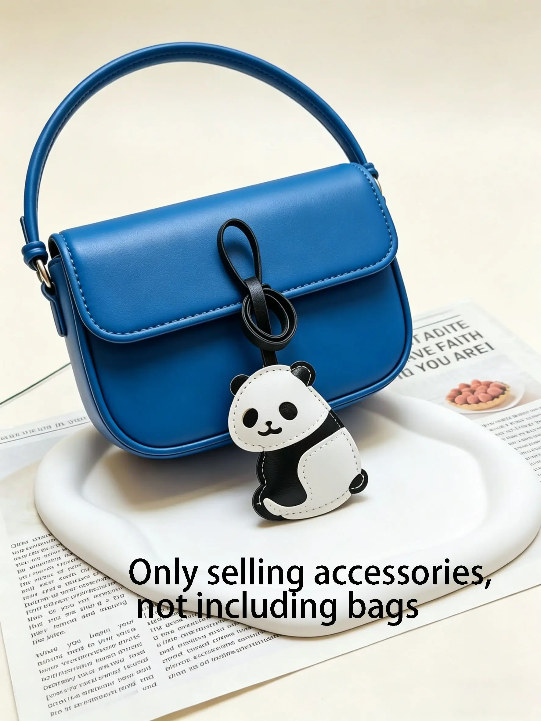 Panda Bag Charm, Purse Charm, Three-Dimensional Hand-Stitched Design, Soft and Cute, Style, Gentle Healing, Ideal for Panda Lovers, Bag Key Charms, Bag Charms For Handbags
