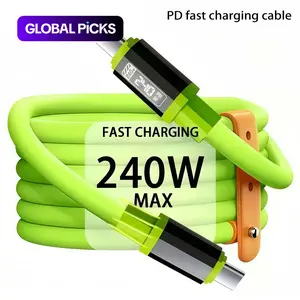 240w PD Cable, Dual Type C Super Fast Charger Quick Charge Data Line, Soft Silicone for Samsung Huawei Xiaomi Oppo Vivo, Multi-Device Sync