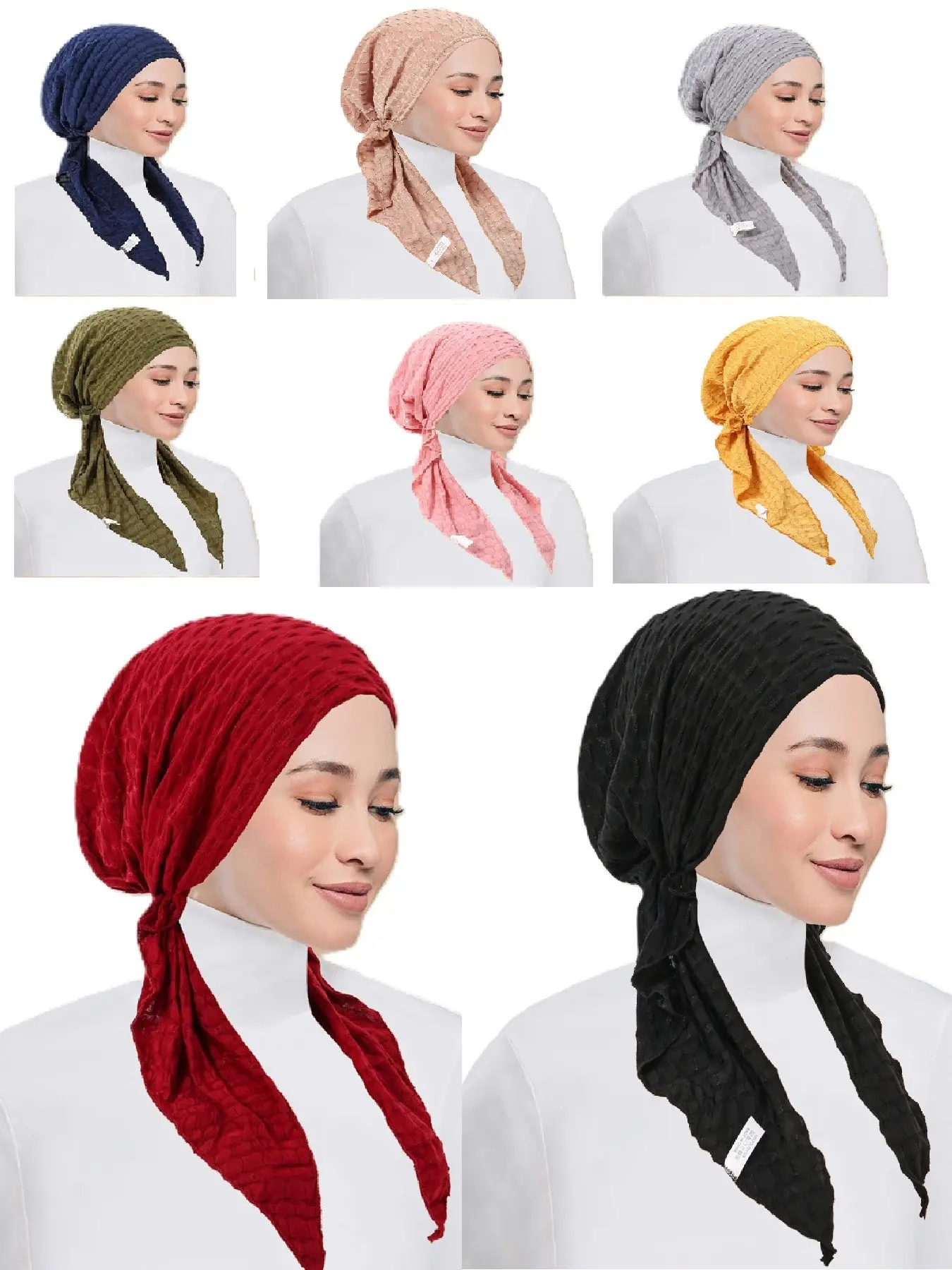 Women's Casual Bubble Arch Headscarf Hat, Fashion Turban, Turban Hijab, Multicolor Knitted Cap, Stylish Wraparound Scarf, Perfect for Daily Wear