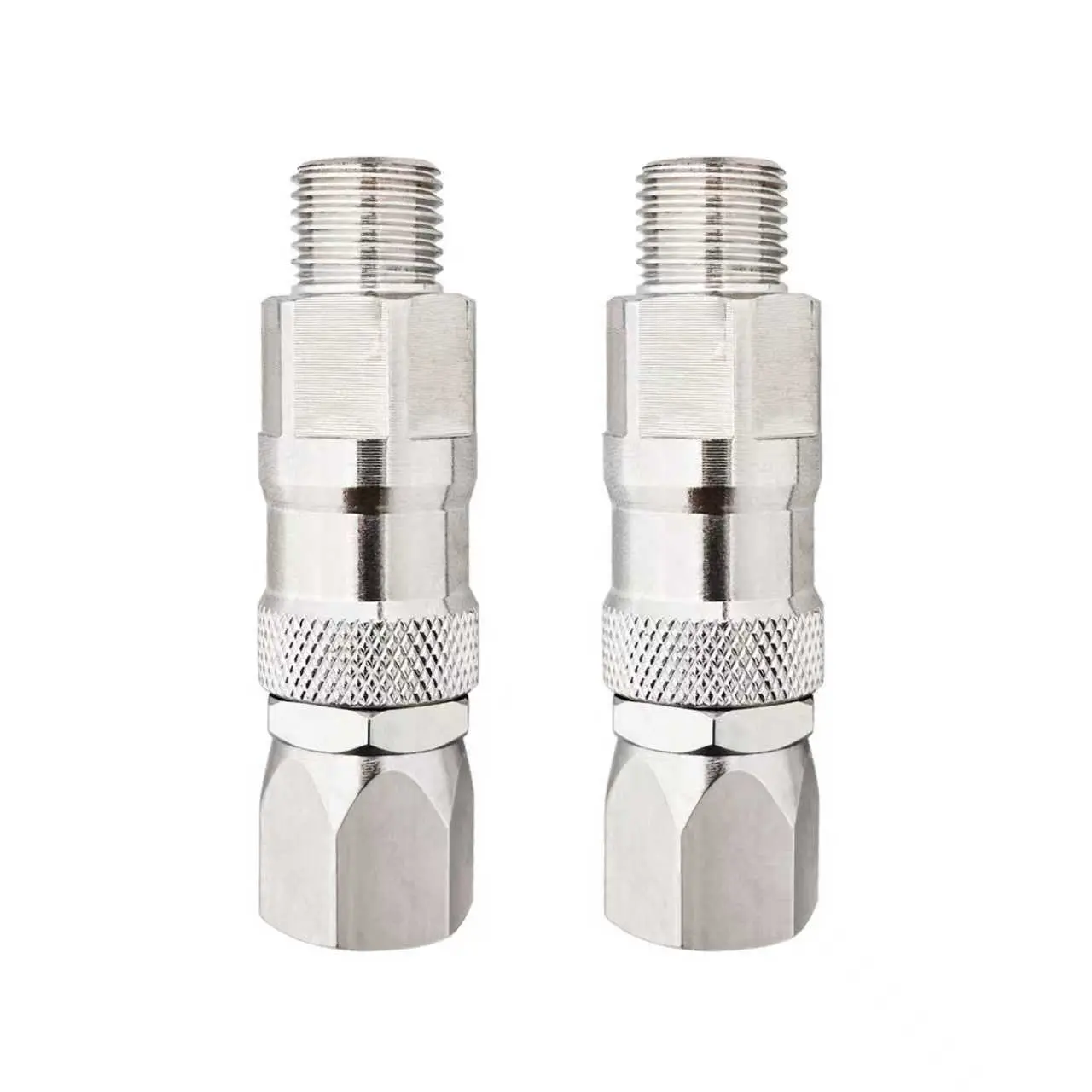 2pcs 1/4 Inch Airless Spray Gun Accessories, 360 Degree Rotating Nozzle, High Pressure Stainless Steel Sprayer & Hose Connector, Spray Nozzle Tips, Nozzle Sprayer Attachments, Sprayer Assembly