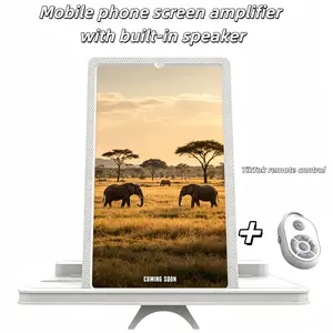 Multifunctional Mobile Phone Amplifier Stand with Built-in Speaker, Video Remote Control Compatible for TikTok Viewing