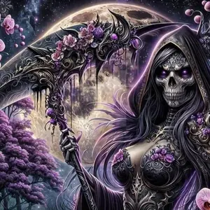 Skull & Flower Pattern DIY Diamond Arts Colorful Painting Kit without Frame, DIY 5D Diamond Arts Colorful Painting Kit, Wall Art Decor for Home