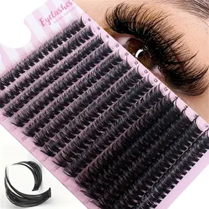 Cluster Lashes, 8-16mm Length, 60D Curl, Dense Style, Natural Look, Lightweight, Easy to Use, Ideal for Daily and Special Occasions, Cosmetic