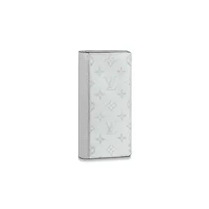 Louis Vuitton Brazza Classic Monogram Coated Canvas and Leather Multifunctional Long Wallet for Men, White