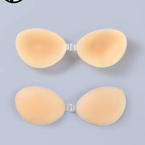 Silicone Self-Adhesive Strapless Invisible Bra, Reusable Invisible Push Up Breast Stickers, Women's Lingerie Accessories for Wedding Party Daily Wear, Bras for Women, Silicone Nipple Cover, Adhesive Bra Inserts, Sticky Bra Inserts