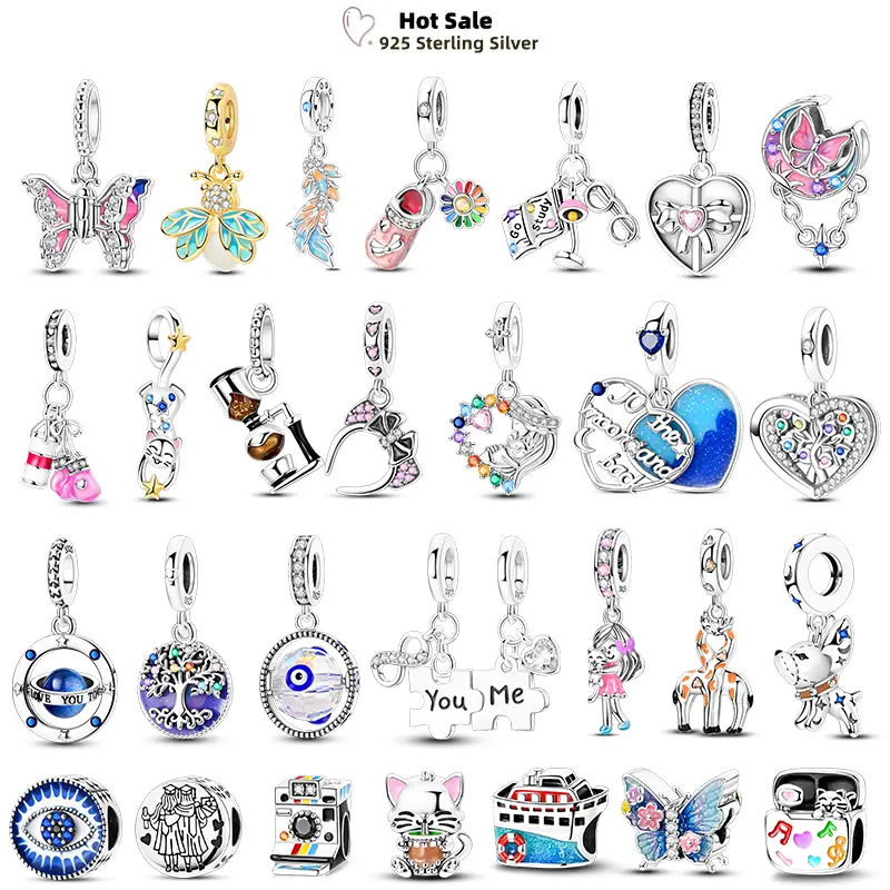 925 Sterling Silver Charm Bead with Colorful Luminous Tree of Life & Animal Designs for DIY Enthusiasts, Wearable Jewelry for Bangle Bracelets, Diy Jewelry