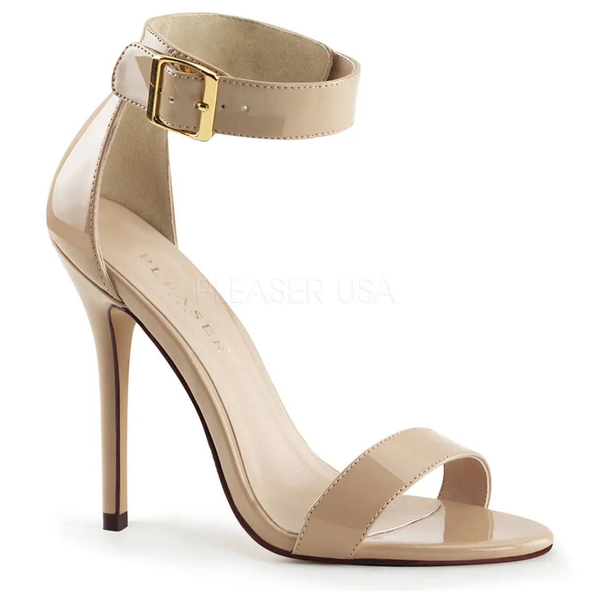 Classic Cream Patent Pumps for Women, Pointed Toe 5-Inch Stiletto Heel - Formal Party Statement Footwear, Pleaser, Slip On, Patent Leather, Classic Pump, Single Sole, Glossy Cream, Formal Events, Statement Look, Elegant