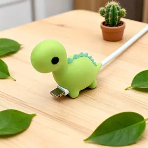 Cartoon Dinosaur Apple Data Line Protector, Anti-Break Silicone Charging Protection, Cute Animal Design Cable Guard