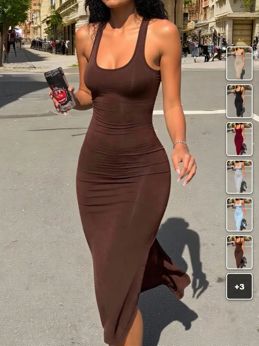 FLASH Backless bodycon dress solid color sleeveless summer vacation outfit