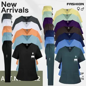 2025 New Product Quick-drying Elastic Men's Doctor Brush Gloves for Men and Women's Same Style Doctor and Nurse's Uniform Work Clothes Two-piece Set