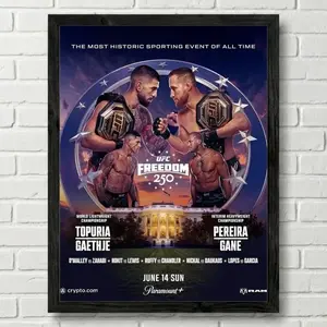 [Sale Up To 50%][No frame, Free Ship] UFC Freedom 250 Poster, Fighter Wall Art, UFC, UFC Print, Ufc for Home Gym, Sports Fan Wall Decor, Man Cave