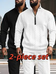 Men's High-Quality Thick Knit Sweater Jacket, Casual Fitted Design, Perfect for Fall & Winter, Daily Wear & Outdoor Activities, Knitwear