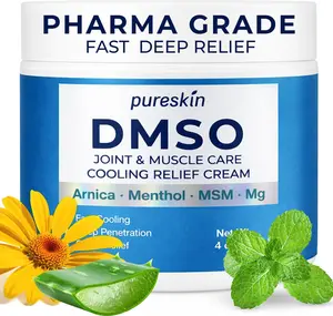 PURESKIN DMSO Relief Cream – Pharmaceutical Grade Fast-Absorbing Cooling Formula for Active Lifestyles – Lightweight Cream with Arnica, MSM, Magnesium, Menthol & Aloe, 4 oz