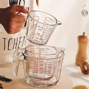 Heat Resistant Glass Measuring Cup with Precision Graduations and Ergonomic Handle, Microwave & Oven Safe, Ideal for Baking & Cooking, Food Measuring Tool