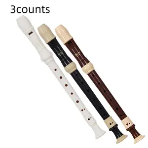 Baroque Flute, 3 Counts/set 8 Hole Flute, Musical Instrument for Beginners, Students, Plastic Flute for Home School Office